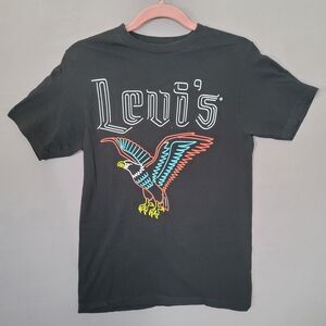 Levi's Black T-Shirt with Colorful Eagle Design